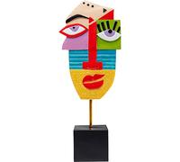 Kare Design Deco Object Abstract Face, Multicolour, Steel, Modern Art, Handpainted, Each Piece Unique, Gift Idea, Decorative Home Accessories, Room Decor for Living Room, 52x21x11cm (H/W/D