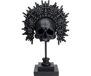 Kare Design Deco Object King Skull, Black, Elegant, Handpainted, Handmade, Each Piece Unique, Gift Idea, Decorative Home Accessories, Room Decor for Living Room, 49x32x29 cm