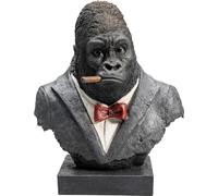 Kare Design Deco Object Smoking Gorilla, Black, Modern, Handmade, Each Piece Unique, Animal Statue, Gift Idea, Decorative Home Accessoires, Room Decor, Home Decor, 48x38x26 cm (H/W/D)