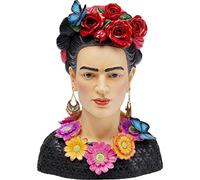 Kare Design Deco Object Style Muse Flowers, multicolored, Woman with butterflies and real earrings, gift idea, table decoration, room decor, decorative home accessories, 41x31x21 cm (H/W/D)