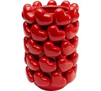 Kare Design Deco Vase Hearts, Red, Decorative Vase, for Flowers Modern, Room Decor, Home Decor, Table Decoration for Living Room, Bedroom, Home Office, 33x22x22 cm (H/W/D)