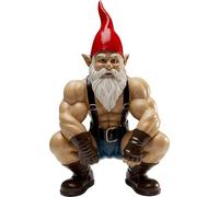 Kare Design Decorative Figure Gnome Muscle, Multi-Colour, XL, Decorative Object, Home Accessories, Dwarf with Muscles, Crouching, 48 x 29 x 17 cm