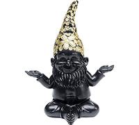 Kare Design Decorative Figurine Dwarf Meditation, Black Gold, Garden Gnome, Accessory, Decoration for Sideboards, Dressers or Shelves, 19 x 15 x 10 cm
