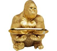 KARE Design Deco Figurine Gorilla Butler, Gold, Elegant, Animal Statue, Handmade, Unique Gift Idea, Decorative Home Accessories, Room Decor, Home Decor for Living Room, 37x29x32 cm