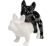 Kare Design Deco Figurine Love Dogs, Black, White, Dolomite, Modern Animal Statue, Gift, Decorative Accessories, Room Decor, Home Office for Living Room, 17x11x20 cm (H/W/D)