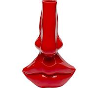 Kare Design Decorative Vase Lips, Red, Modern, Handmade, Flower Vase, for Dried Flowers, Lips Motif, Living Room, 38 x 25 x 17 cm (H x W x D)