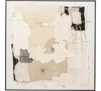 Kare Design Framed Picture Arty Collage, Beige, Square, Abstract Wall Art, Modern Design, Decorative Home Accessories for Living Room, Bedroom, 120x120cm (HxW)