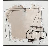 KARE Design Framed Picture Dust, Grey, Aesthetic, Abstract Canvas Wall Art, Room Decor, Home Decoration, Framed Artwork for Living Room, Bedroom, Hallway, 100x100 cm (HxW)