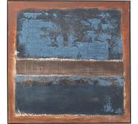 Kare Design Framed Picture Silence, Blue, Brown, Square, Abstract Wall Art, Modern Design, Decorative Home Accessories for Living Room, Bedroom, 120x120cm (HxW)