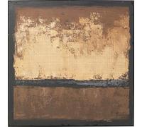 Kare Design Framed Picture Silence, Brown, Gold, Square, Abstract Wall Art, Modern Design, Decorative Home Accessories for Living Room, Bedroom, 120x120cm (HxW)