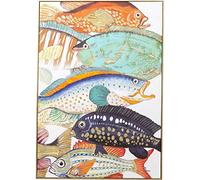 Kare Design Framed Picture Touched Fish Meeting Two, Canvas Wall Art, Acrylic Paint, Handpainted Details, Wooden Frame, Room Decor, Home Decor for Living Room, Hallway, Bedroom, 75x100 cm