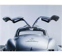 Kare Design Glass Picture Oldtimer Back, Black, White, Rectangular, Elegant, Car Motiv, Wall Art, Modern Design, Decorative Home Accessories for Living Room, Bedroom, 120x80cm (HxW)