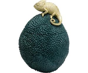 Kare Design Jackfruit Chameleon Decorative Object, Green, 34 x 25 x 25 cm, Storage Jar with Lid, Lidded Box, Animal Motif, Pop Art, Kitchen Storage, Home Décor, Living Room