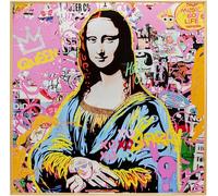 Kare Design La Viva Woman Canvas Picture, Multicoloured, 100 x 100 cm, Glass, Modern, Abstract, Pop Art, Living Room