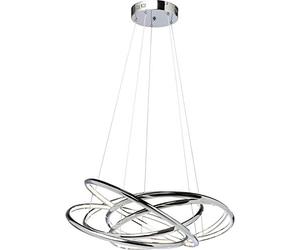 Kare Design Pendant Lamp Saturn LED Chrome Big, Chrome, Pendant Lamp, Aluminium, Height adjustable, 120x75x75cm (h/w/d)