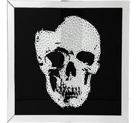 Kare Design Picture Frame Mirror Skull Black/Silver, Glass Picture, Decorative Picture, Skull Picture, Square Picture, Skull Motif, Modern, Living Room, Bedroom, Hallway, 100 x 100 x 4.5 cm
