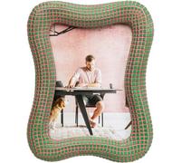 Kare Design Picture Frame Wavy, green, 13x18 cm, deco object | Wavy design, colourful photo frame, modern home decor, table or wall display, great gift idea, for living room, 23x18x2 cm