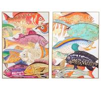 Kare Design Picture Touched Fish Meeting One, Multicoloured, Set of 2, Rectangular, Animal Motiv, Wall Art, Modern Design, Decorative Home Accessories for Living Room, Bedroom