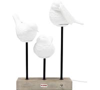 KARE Design Table Lamp Animal Birds, White, Porcelain, Concrete, Bar Brass Lacquered, Led, Bedside Lamp, Lighting, Room Decor, Bedroom, Living Room, Bulbs not Included, 52 x 35 x 25 cm (H/W/D)