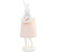 KARE Design Table Lamp Animal Rabbit, White, Pink, Shade Linen, Bar Steel, Bedside Lamp, Lighting, Room Decor, Bedroom, Living Room, Bulb not Included, 68 x 23 x 26 cm (H/W/D)