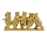 Kare Design Tipsy Dancing Bears Decorative Figurine, Gold, 14 x 30 x 8 cm, Decorative Sculpture, Collectible, Statement Piece, Pop Art, Home Décor, Living Room