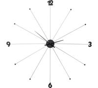 Kare Design Wall Clock Like Umbrella, Black, Diameter 100 cm, Aluminium, Round Wall Clock, Room Decor, Home Decor, Large Wall Clock for Living Room, Hallway, Bedroom, Office