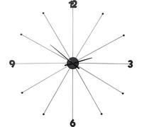 Kare Design Wall Clock Like Umbrella, Black, Diameter 100 cm, Aluminium, Round Wall Clock, Room Decor, Home Decor, Large Wall Clock for Living Room, Hallway, Bedroom, Office