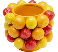 Kare Design Vase Fruit Parade, Yellow/Red, Height 20 cm, Porcelain, Fruit Motif, Hand-Painted, Decorative Style, for Flowers, Art Inspired, for Table, Living Room, Bedroom