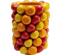 Kare Design Vase Fruit Parade, Yellow/Red, Height 30 cm, Porcelain, Fruit Motif, Hand-Painted, Decorative Style, for Flowers, Art Inspired, for Table, Living Room, Bedroom