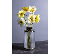 Kare Design Vase LA Noble, White/Gold, Glass Coloured, Modern Round Vase for Flowers, Handblown, Table Decoration, Room Decor, Home Decor for Living Room, Hallway, Bedroom, 30x15x15cm (H/W/D)