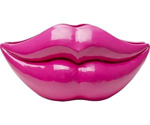 Kare Design Vase Lips, Pink, Modern, Flower Vase, Handmade, for Dried Flowers, Lips Motif, Living Room, 28 x 56 x 27 cm (H x W x D)