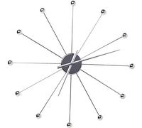 Kare Design Wall Clock Like Umbrella Balls, Chrome, Steel, Round Wall Clock, Diameter 60 cm, Room Decor, Large Wall Clock for Living Room, Hallway, Bedroom, Without Batteries