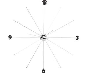 Kare Design Wall Clock Like Umbrella, Chrome, Diameter 100 cm, Aluminium, Round Wall Clock, Room Decor, Home Decor, Large Wall Clock for Living Room, Hallway, Bedroom, Office