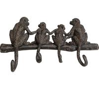 Kare Design Wall Hook Rack Monkey Family, Black, 38 cm, Monkey Motif, Home Decor, Wall Organizer, Funny Sculpture, for Coat and Hat, Enterway Decorative Style, Hallway, Office