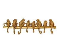 KARE Design Wall Wardrobe, Monkey Hook, Gold, Artificial Stone, Wall-Mounted Coat Rack, Decoration, Home Deco, Hallway Accessory, Bedroom, 22x70x6 cm (H/W/D)