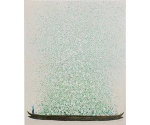 Kare Design Wall Picture Flower Boat, Beige, Grün, 100x80 cm, canvas print, Wall decor, Art print, Surrealism, Home design, Interior, Decoration, Home trend, Living room