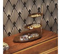 Kare Design Deco Etagere Leaf, Gold, Metal, Leave Motive, Tableware, Elegant Room Decor, Home Decor for Kitchen, Living Room, Hallway, 46x32x45 cm (H/W/D)