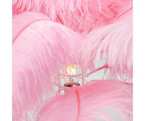 KARE Feather Palm table lamp with feathers magenta