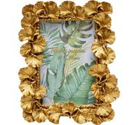 Kare Ginkgo Leaf Design Picture Frame, 10 x 15 cm, Gold, Standing and Horizontal, Wall Mounting, Hand-Painted, Artwork, Living Room