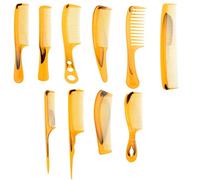 Kare & Kind 10 pcs Plastic Combs - Fine, Coarse, Wide Toothed - Tail, Barber, All-Purpose, Pocket, Paddle Combs - Use for Hairstyling, Hairdressing, Grooming, Coloring - For Men, Women, All Ages