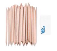 Kare & Kind 100x Double-Sided Orange Wood Nail Sticks - Cuticle Pusher Remover Cleaner - Manicure, Pedicure, DIY - Home, Nail Salon - for Beginners and Profesional Nail Technicians