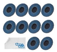 Kare & Kind 10x Quick Change Flap Discs - 80 Grit with 2-Inch Angle - High Strength Zirconia and Aluminum Oxide Material - Use for Sanding, Grinding, Blending and Finishing