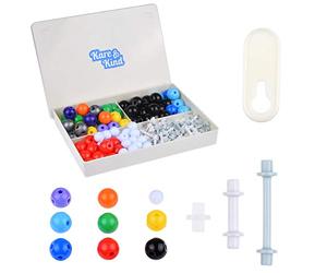 Kare & Kind 240 pcs Organic Chemistry Model Kit for Teachers and Students - 86 pcs Atoms, 153 pcs Bonds, 1 pc Short Link Remover Tool, Instruction Manual, ABS Plastic Box - for Visual Learning