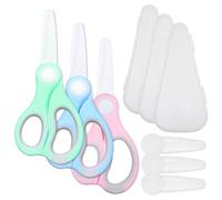 Kare & Kind 2x Ceramic Baby Food Scissors - With Dust Cover and Storage Case - Cut Baby Food Easily - Ideal for Noodles, Meat, Chicken, Veggies and Fruits (Blue, Pink & Green - 3 Pack)