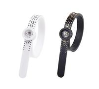 Kare & Kind 2X Ring Sizer Measuring Tool - US Size 1-17 - Measure Finger Size Accurately - Reusable Clear Print with Magnifying Glass - Jewelry, Ring - (Black/White)