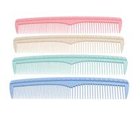 Kare & Kind Hair Combs Set - Colorful 4 pcs Durable Plastic Combs - (7.46 inches) - Coarse and Fine Tooth - For Combing, Hairstyling, Trimming, Cutting - Home and Hair Salons - For Men, Women, Kids