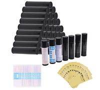 Kare & Kind Lip Balm Container Kit - Lip Tubes (Black), Stickers (3 Colors), Printed Stickers (Transparent) - DIY Lip Balm - DIY Homemade Cosmetics - Home Travel Gift Idea