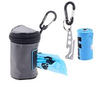 Kare & Kind Pet Waste Bag Dispenser with Dog Poop Holder- Clip On Zippered Poop Bag Holder - Also Includes Pet Waste Bags, Carabiner- Attaches to Leash, Belt, Harness,Collar, Stroller, Backpack