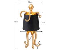 KARE Octopus table lamp, gold, fabric, height 47 cm