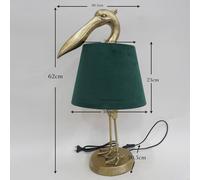 KARE Pelican table lamp, gold, linen, height 62 cm, E27